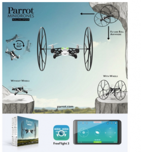 parrot rolling drone