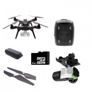 3D Robotics Solo Aerial Drone with Axis Gimbal, Smart Battery and Set of 2 Black Propellers